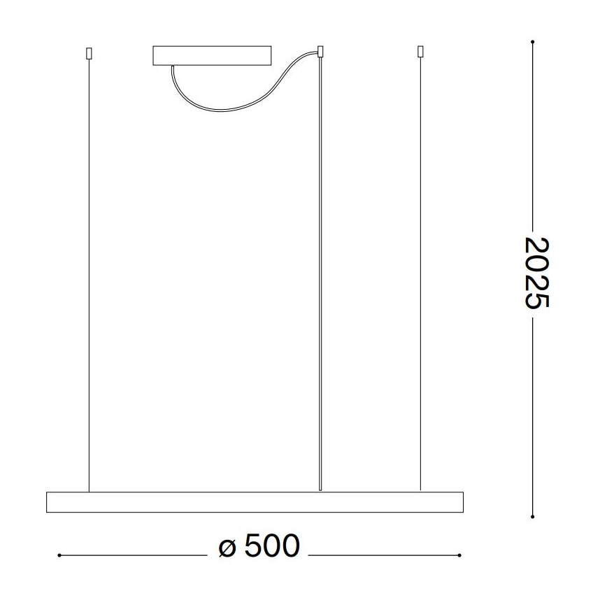 Ideal Lux - LED pendel ORACLE SLIM LED/32W/230V 4000K diameter 50 cm sort