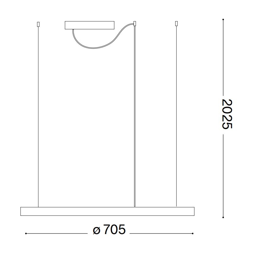 Ideal Lux - LED pendel ORACLE SLIM LED/38W/230V 3000K diameter 70 cm hvid