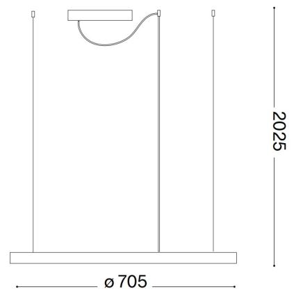 Ideal Lux - LED pendel ORACLE SLIM LED/38W/230V 3000K diameter 70 cm sort