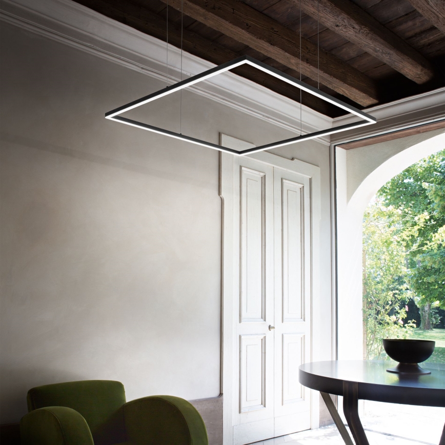 Ideal Lux - LED pendel ORACLE SLIM LED/41W/230V 3000K 70x70 cm sort