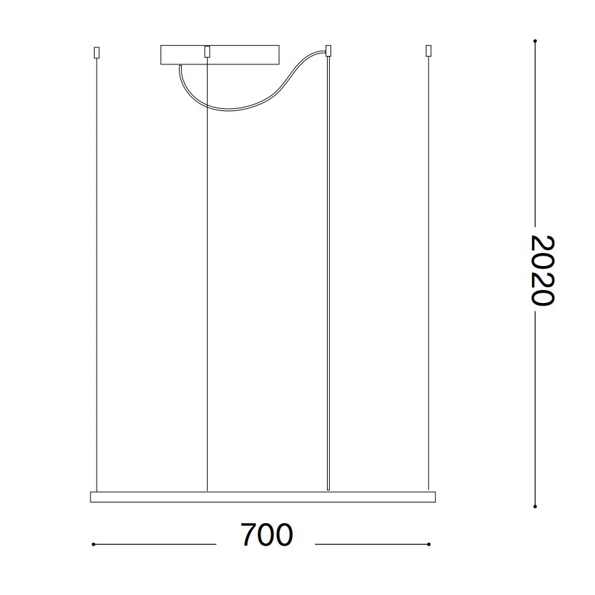 Ideal Lux - LED pendel ORACLE SLIM LED/41W/230V 3000K 70x70 cm sort