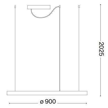 Ideal Lux - LED pendel dæmpbar ORACLE SLIM LED/43W/230V 3000K diameter 90 cm hvid