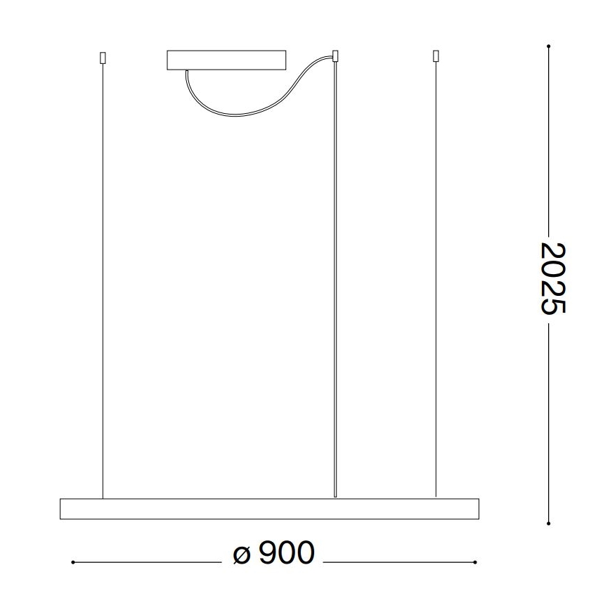 Ideal Lux - LED pendel dæmpbar ORACLE SLIM LED/43W/230V 3000K diameter 90 cm hvid