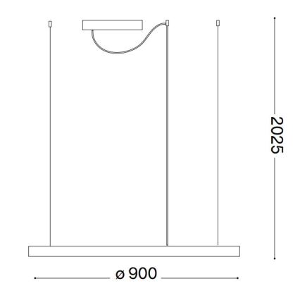 Ideal Lux - LED pendel dæmpbar ORACLE SLIM LED/43W/230V 3000K diameter 90 cm sort