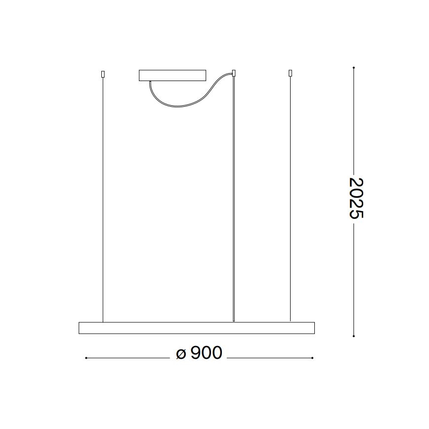 Ideal Lux - LED pendel dæmpbar ORACLE SLIM LED/43W/230V 3000K diameter 90 cm sort