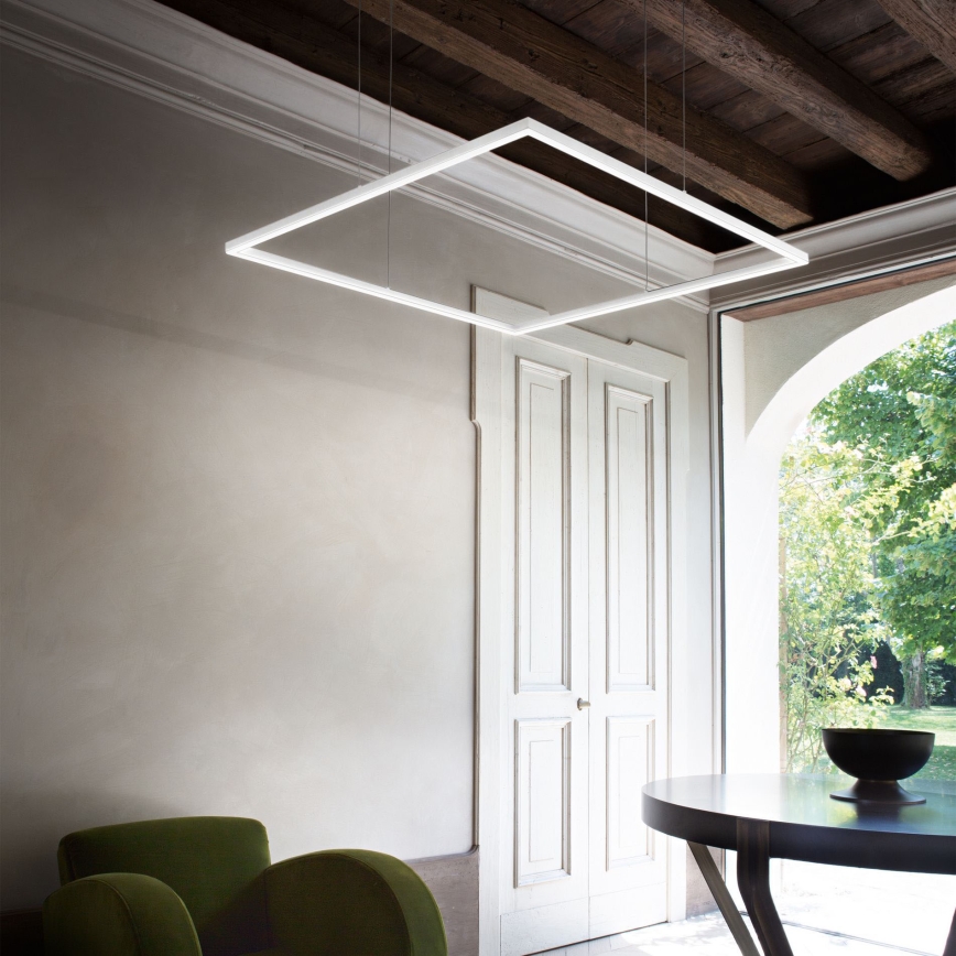 Ideal Lux - LED pendel ORACLE SLIM LED/53W/230V 3000K 90x90 cm hvid
