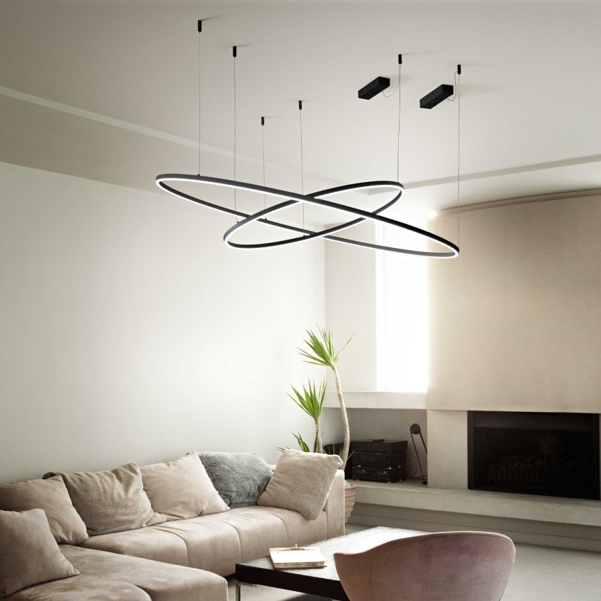 Ideal Lux - LED pendel ORACLE SLIM LED/55W/230V 4000K diameter 90 cm sort