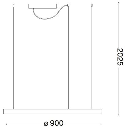 Ideal Lux - LED pendel ORACLE SLIM LED/55W/230V 4000K diameter 90 cm sort