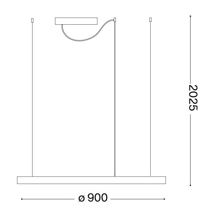 Ideal Lux - LED pendel ORACLE SLIM LED/55W/230V 4000K diameter 90 cm sort
