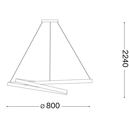 Ideal Lux - LED pendel OZ LED/52W/230V diameter 80 cm CRI 90 guldfarvet