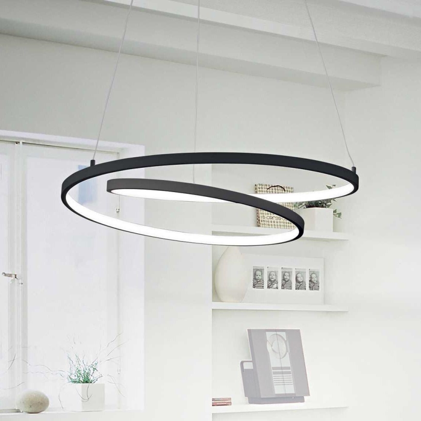 Ideal Lux - LED pendel OZ LED/52W/230V diameter 80 cm CRI 90 sort