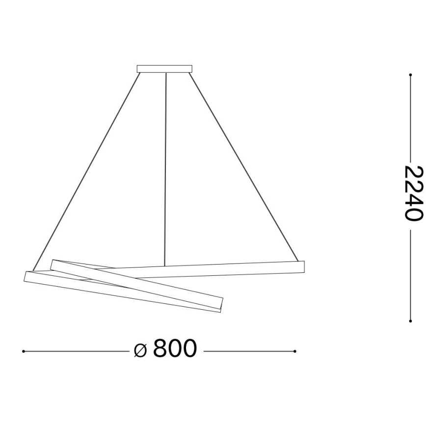 Ideal Lux - LED pendel OZ LED/52W/230V diameter 80 cm CRI 90 sort