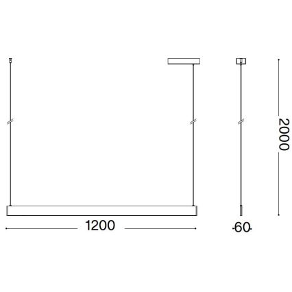 Ideal Lux - LED-pendel på kabel DESK LED/36W/230V 120 cm CRI 90 hvid