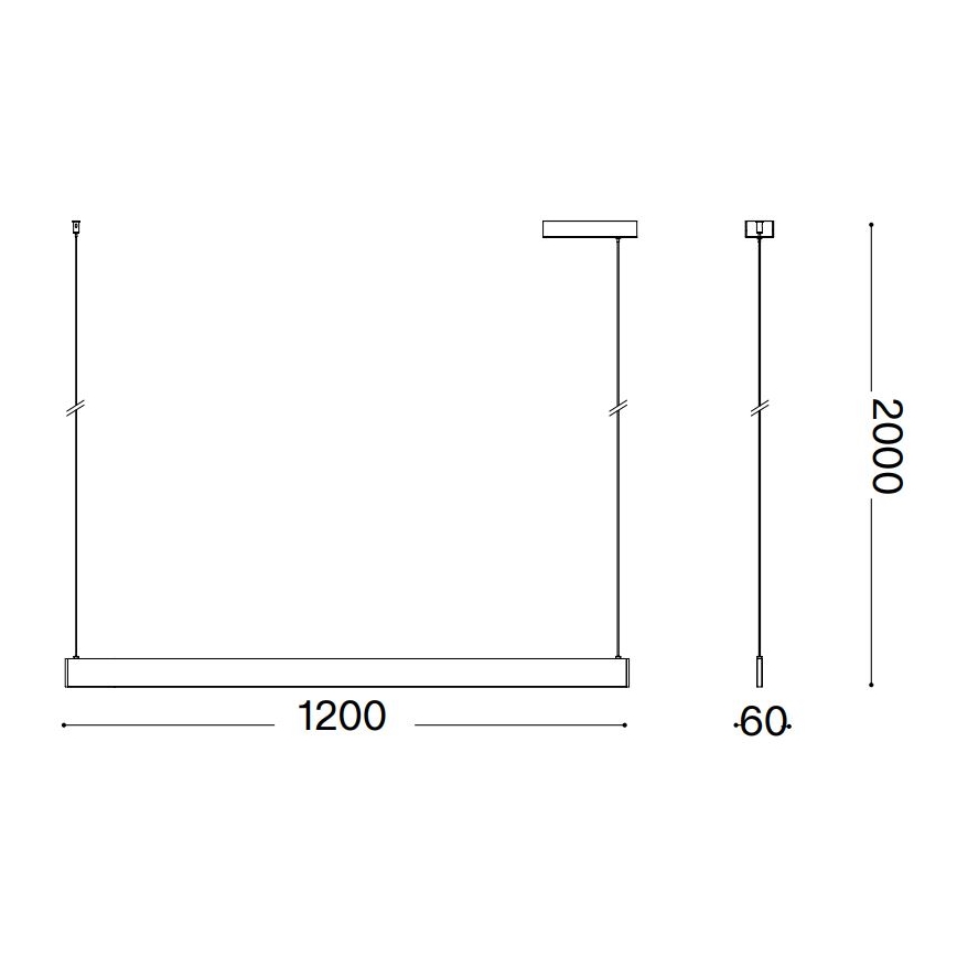 Ideal Lux - LED-pendel på kabel DESK LED/36W/230V 120 cm CRI 90 hvid