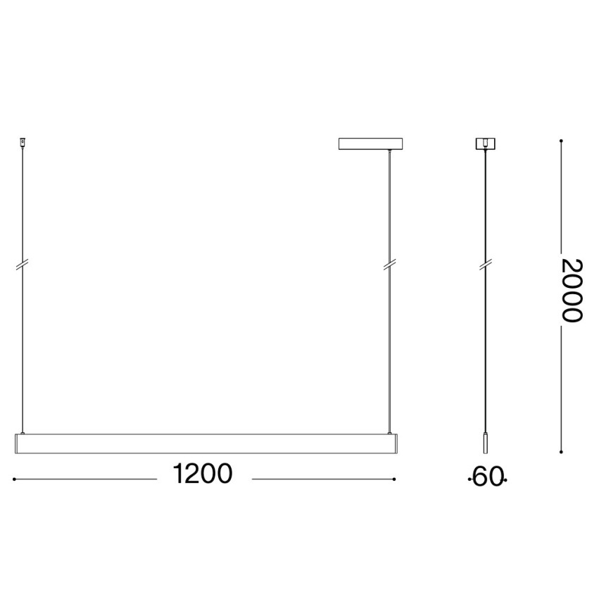 Ideal Lux - LED-pendel på kabel DESK WIDE LED/36W/230V CRI 90 120 cm sort