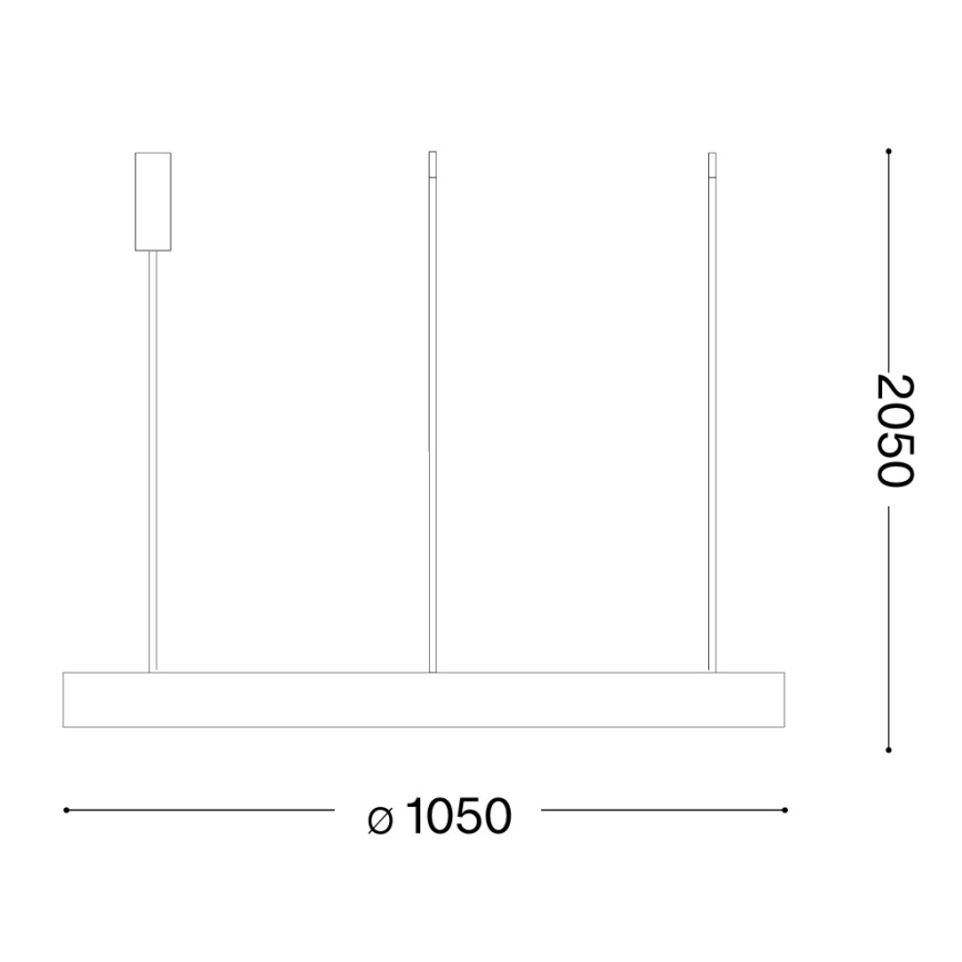 Ideal Lux - LED-pendel på kabel GEMINI LED/78W/230V 2700K Ø 105 cm CRI 90 sort