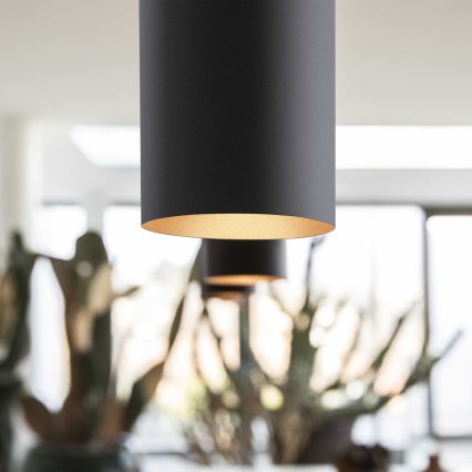Ideal Lux - LED-pendel på kabel LOOK 1xGU10/7W/230V CRI 90 Ø 6 cm sort