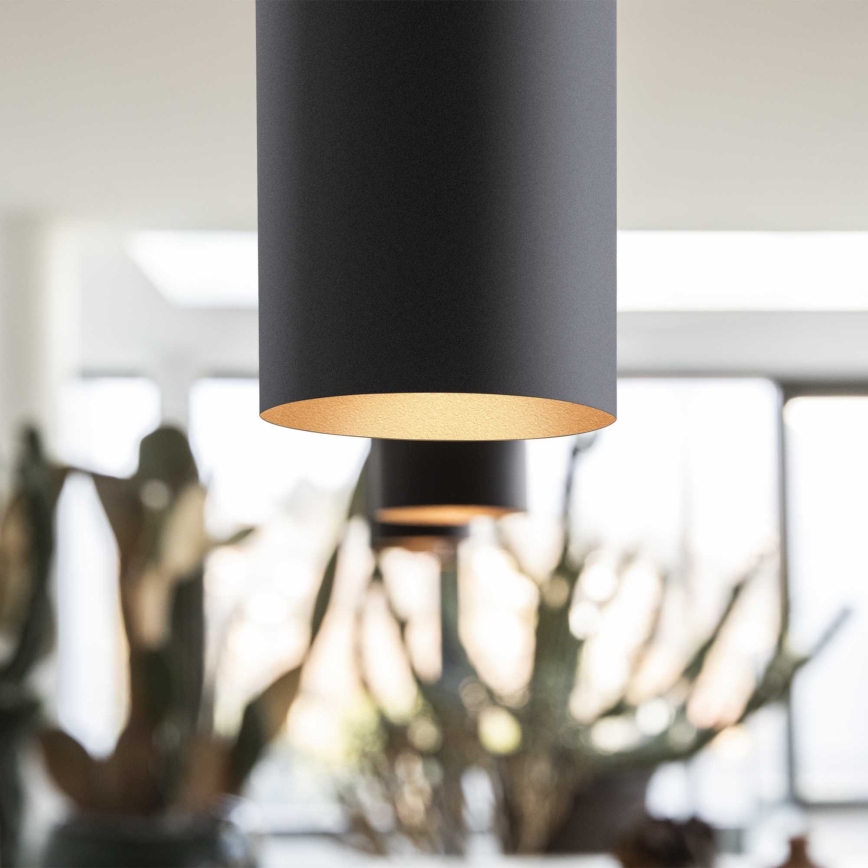 Ideal Lux - LED-pendel på kabel LOOK 1xGU10/7W/230V CRI 90 Ø 6 cm sort