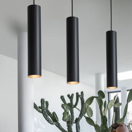 Ideal Lux - LED-pendel på kabel LOOK 1xGU10/7W/230V CRI 90 Ø 6 cm sort