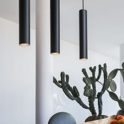 Ideal Lux - LED-pendel på kabel LOOK 1xGU10/7W/230V CRI 90 Ø 6 cm sort