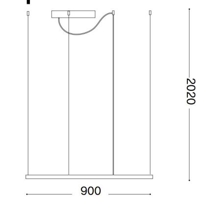 Ideal Lux - LED-pendel på wire ORACLE SLIM LED/53W/230V 3000K CRI 90 90x90 cm hvid