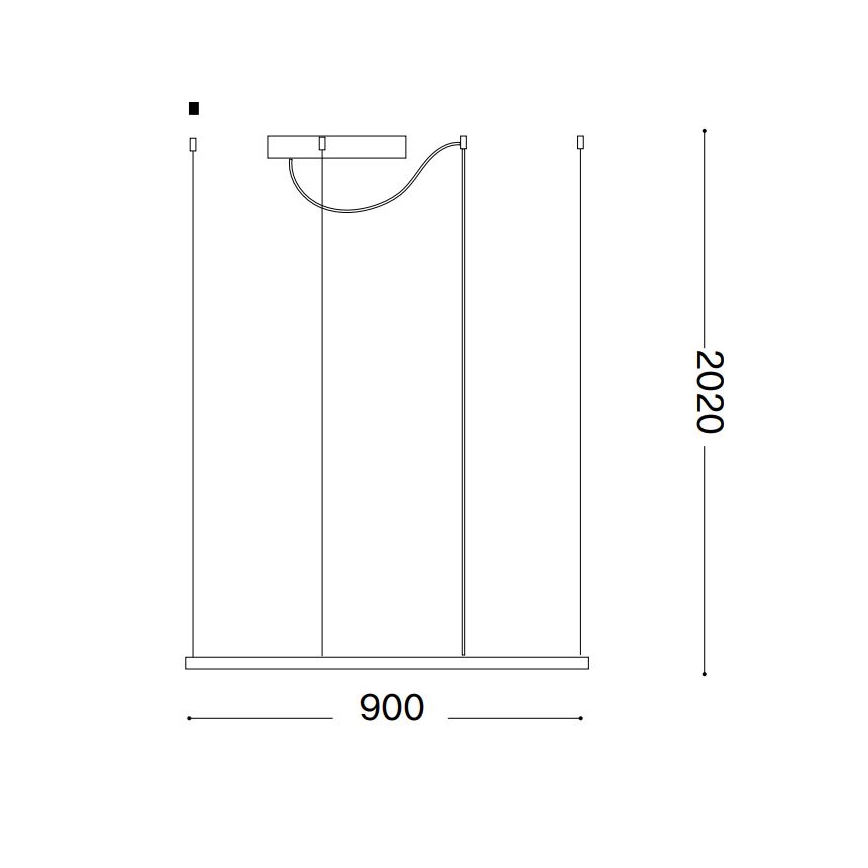 Ideal Lux - LED-pendel på wire ORACLE SLIM LED/53W/230V 3000K CRI 90 90x90 cm hvid