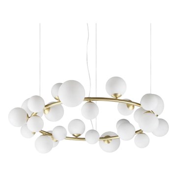Ideal Lux - LED-pendel på kabel PERLAGE 25xG9/3W/230V 110 cm guld/hvid