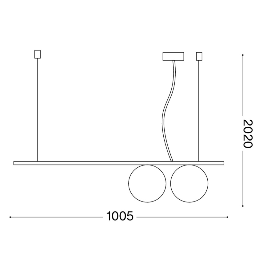 Ideal Lux - LED-pendel på kabel PERLINE 2xG9/3W/230V guld