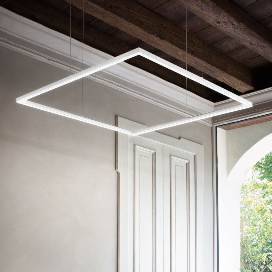 Ideal Lux - LED-pendel på stålwire ORACLE SLIM LED/44W/230V 3000K CRI 90 70x70 cm hvid