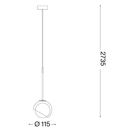 Ideal Lux - LED-pendel på kabel BLOOM 1xG9/3W/230V Ø 11,5 cm guld/røget beige