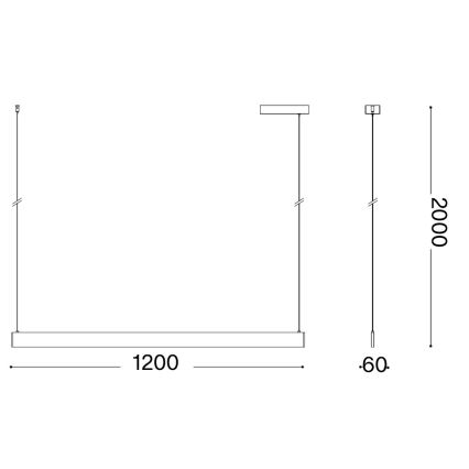 Ideal Lux - LED-pendel på wire DESK ACCENT LED/36W/230V CRI 90 120 cm hvid