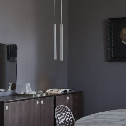 Ideal Lux - LED-pendel på wire LOOK 1xGU10/7W/230V CRI 90 Ø 6 cm hvid