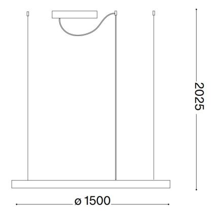 Ideal Lux - LED-pendel på kabel ORACLE SLIM LED/29W/230V 2700K CRI 90 Ø 50 cm sort