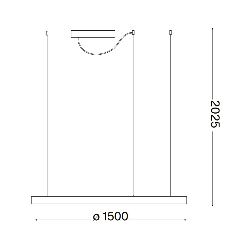 Ideal Lux - LED-pendel på kabel ORACLE SLIM LED/29W/230V 2700K CRI 90 Ø 50 cm sort