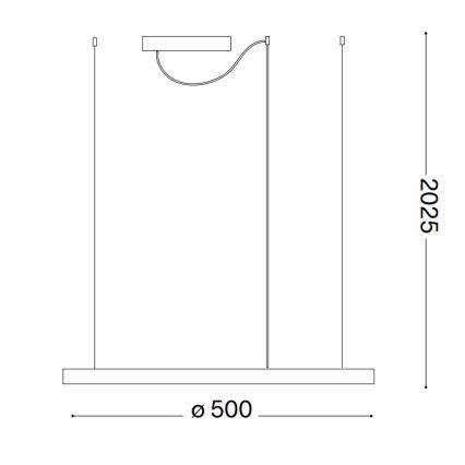 Ideal Lux - LED-pendel på kabel ORACLE SLIM LED/29W/230V 4000K CRI 90 Ø 50 cm hvid
