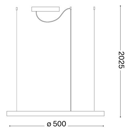 Ideal Lux - LED-pendel på wire ORACLE SLIM LED/29W/230V 3000K CRI 90 Ø 50 cm guld