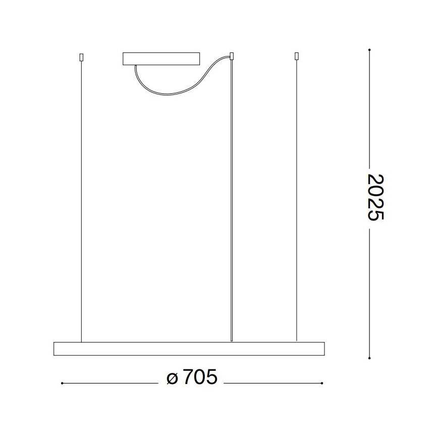 Ideal Lux - LED-pendel på kabel ORACLE SLIM LED/37W/230V 2700K CRI 90 Ø 70 cm hvid