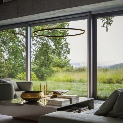 Ideal Lux - LED-pendel på wire ORACLE SLIM LED/37W/230V 2700K CRI 90 Ø 70 cm sort