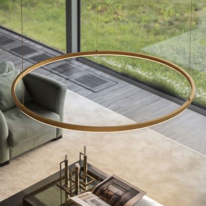 Ideal Lux - LED-pendel med wireophæng ORACLE SLIM LED/37W/230V 3000K CRI 90 Ø 70 cm guld
