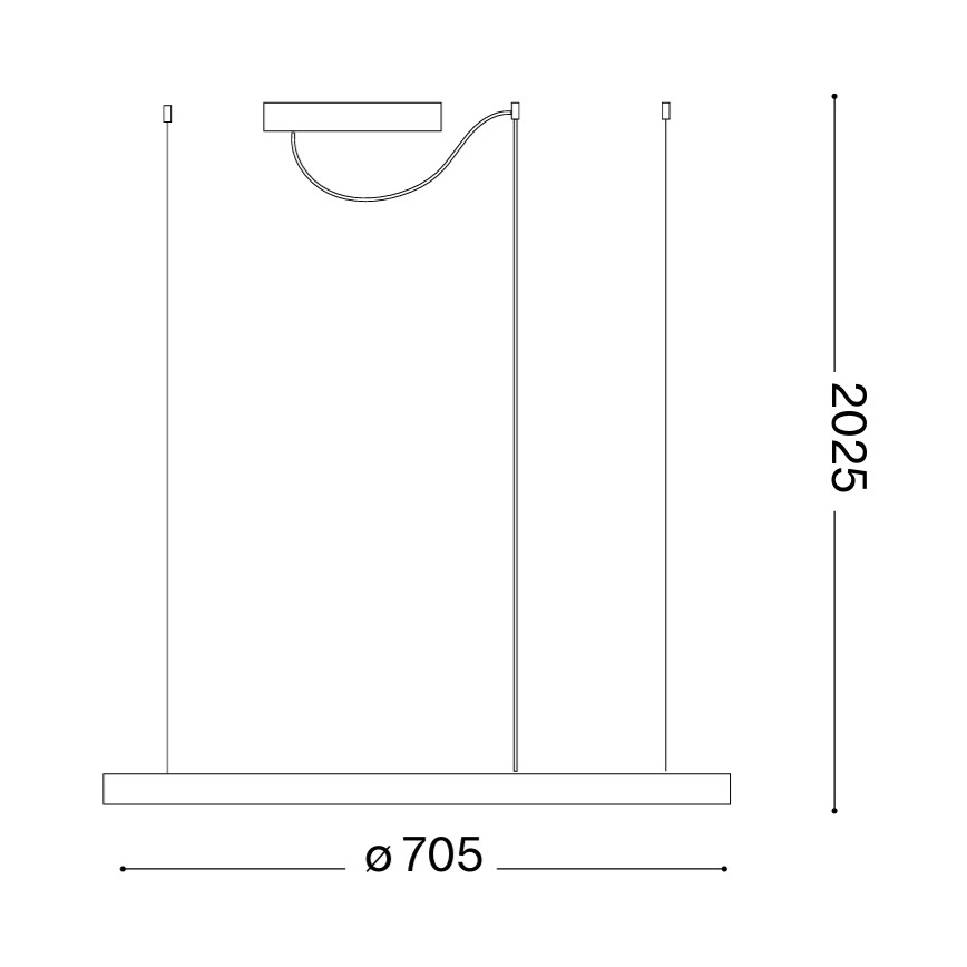 Ideal Lux - LED-pendel med wireophæng ORACLE SLIM LED/37W/230V 3000K CRI 90 Ø 70 cm guld