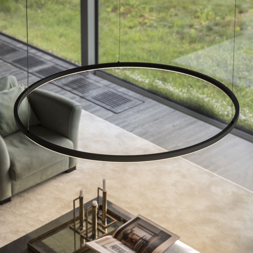 Ideal Lux - LED-pendel på kabel ORACLE SLIM LED/53W/230V 2700K CRI 90 Ø 90 cm sort