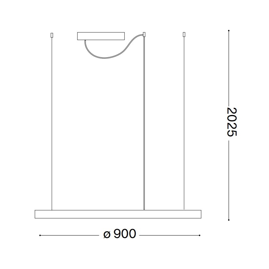 Ideal Lux - LED-pendel på kabel ORACLE SLIM LED/53W/230V 2700K CRI 90 Ø 90 cm sort