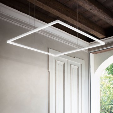 Ideal Lux - LED-pendel på wire ORACLE SLIM LED/53W/230V 3000K CRI 90 90x90 cm hvid