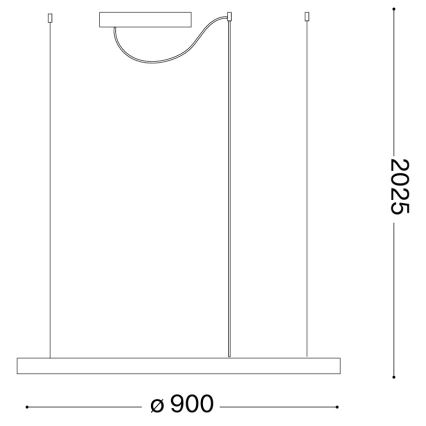 Ideal Lux - LED-pendel på wire ORACLE SLIM LED/53W/230V 3000K CRI 90 Ø 90 cm guld