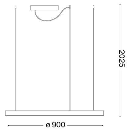 Ideal Lux - LED-lysekrone med wire ORACLE SLIM LED/53W/230V 3000K CRI 90 Ø 90 cm, guld