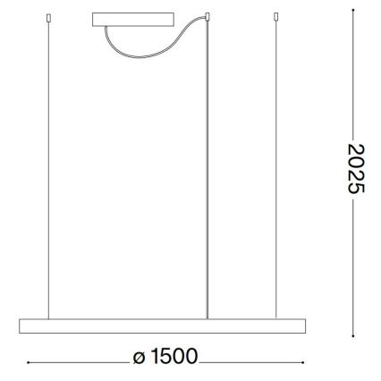 Ideal Lux - Dæmpbar pendel på kabel ORACLE SLIM LED/77W/230V 3000K CRI 90 Ø 150 cm hvid