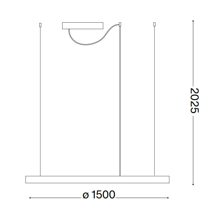 Ideal Lux - LED-pendel på wire ORACLE SLIM LED/83 W/230 V 4000 K CRI 90 Ø 150 cm hvid