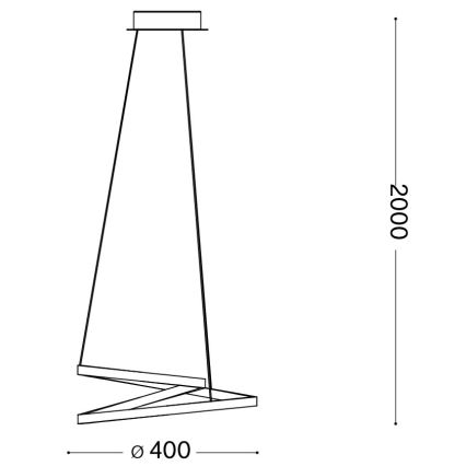 Ideal Lux - LED-pendel på wire OZ LED/38W/230V Ø 40 cm CRI 90 guld
