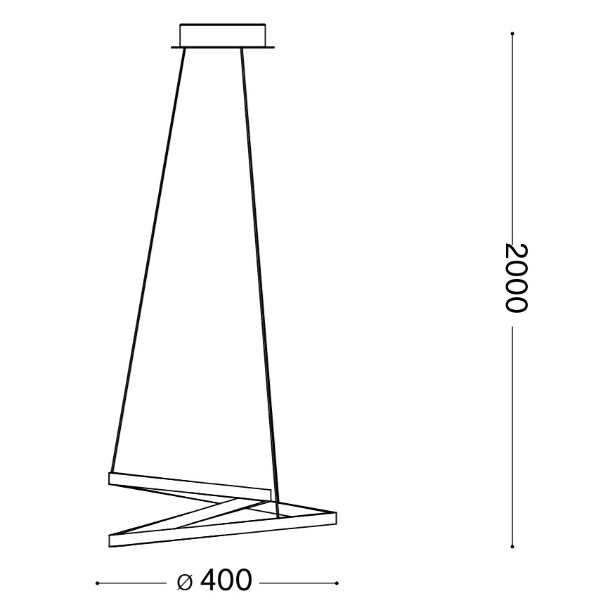 Ideal Lux - LED-pendel på wire OZ LED/38W/230V Ø 40 cm CRI 90 guld