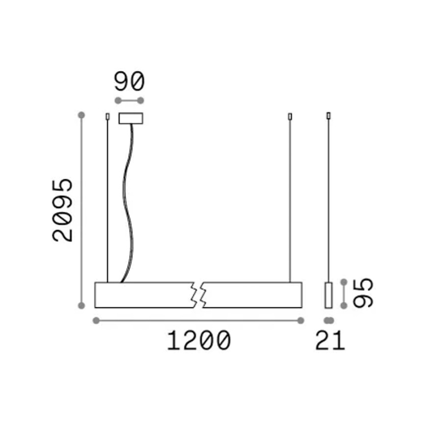 Ideal Lux - LED-pendel på wire STEEL LED/29W/230V 4000K CRI 90 120 cm sort